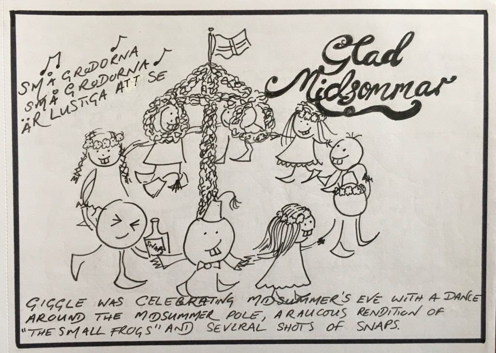 Giggle was enjoying a traditional Swedish Midsummer's Eve